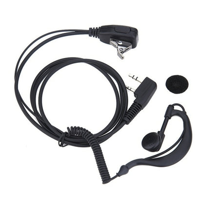 2 PIN Earpiece Headset PTT MIC 1m Ear Hook Walkie Talkie Earbud