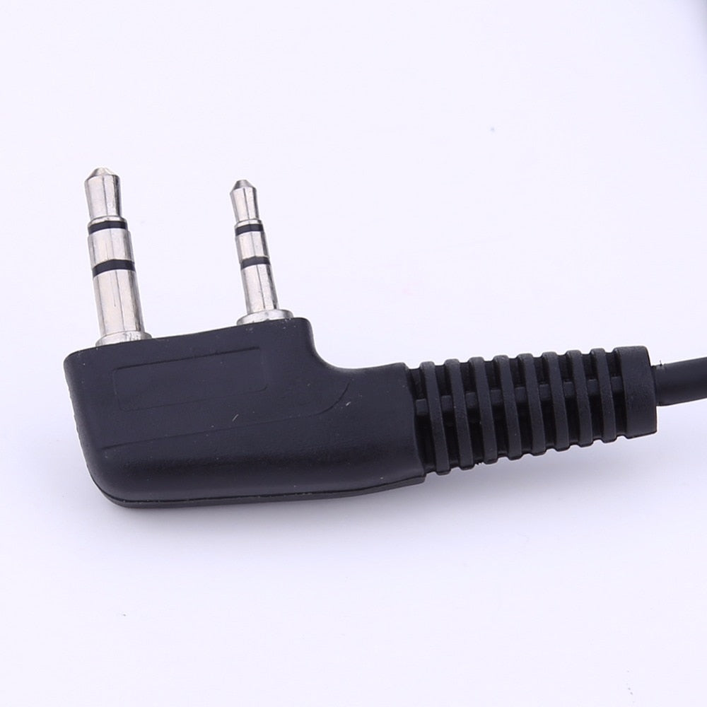 2 PIN Earpiece Headset PTT MIC 1m Ear Hook Walkie Talkie Earbud