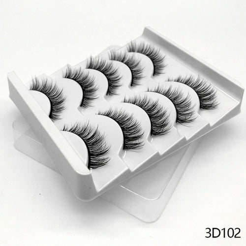 3D Mink Lashes 5/8 Pairs Natural False Eyelashes Fluffy Soft Wispy