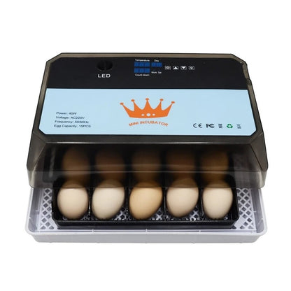 Automatic Mini Egg Incubator Brooder Intelligent Digital Egg Turning
