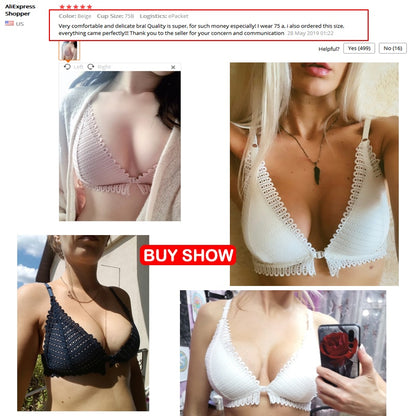 Sexy Lace Wireless Front Closure Bras For Women