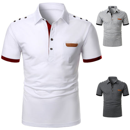 Men Polo Men Shirt Short Sleeve Polo Shirt Contrast Color Polo New