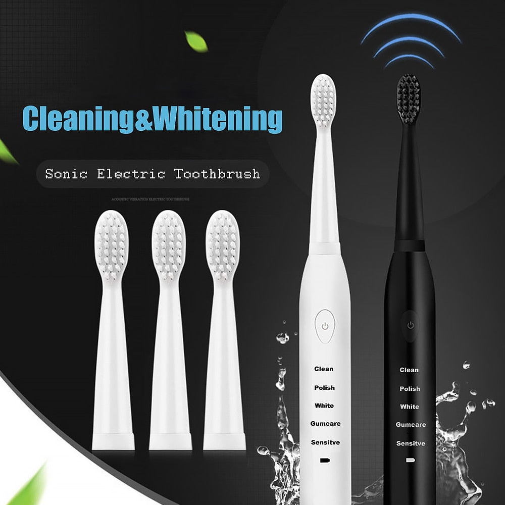 Powerful Ultrasonic Sonic Electric Toothbrush USB Charge Rechargeable