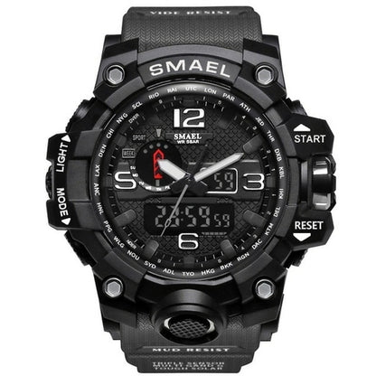SMAEL Brand Men Sports Watches Dual Display Analog Digital LED