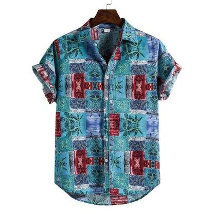 Street Print Brand Shirt Summer Hot Sell Men's Hawaiian Beach Shirt