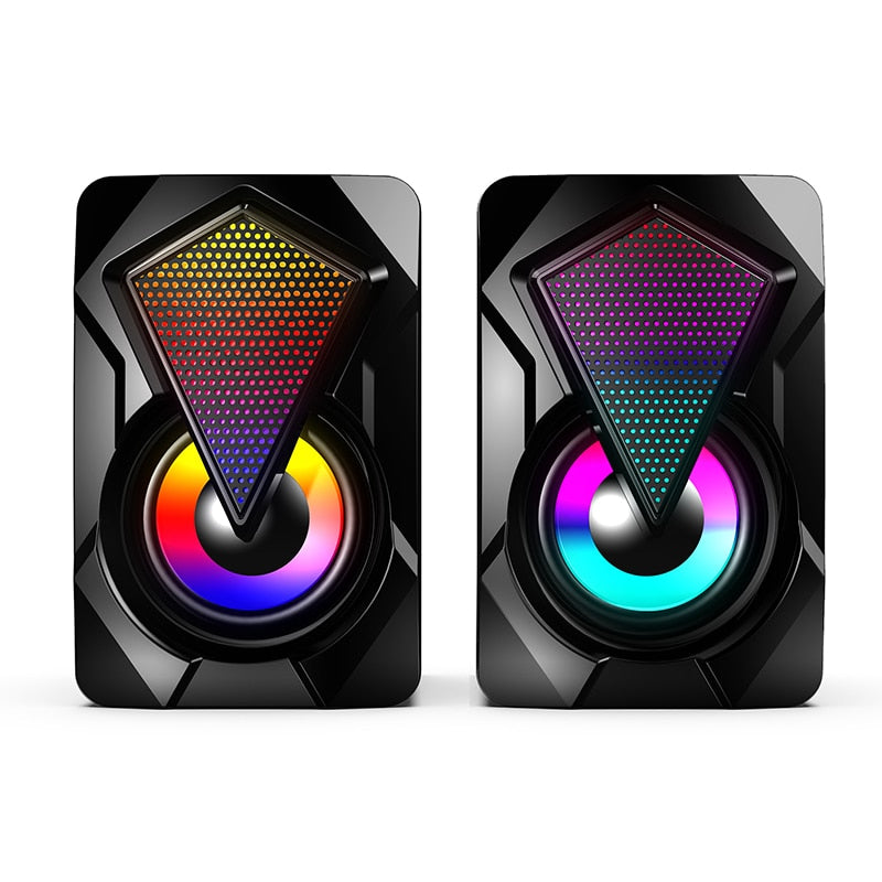 X2 USB Wired Computer Speakers Colorful Lighting Effect RGB Speaker